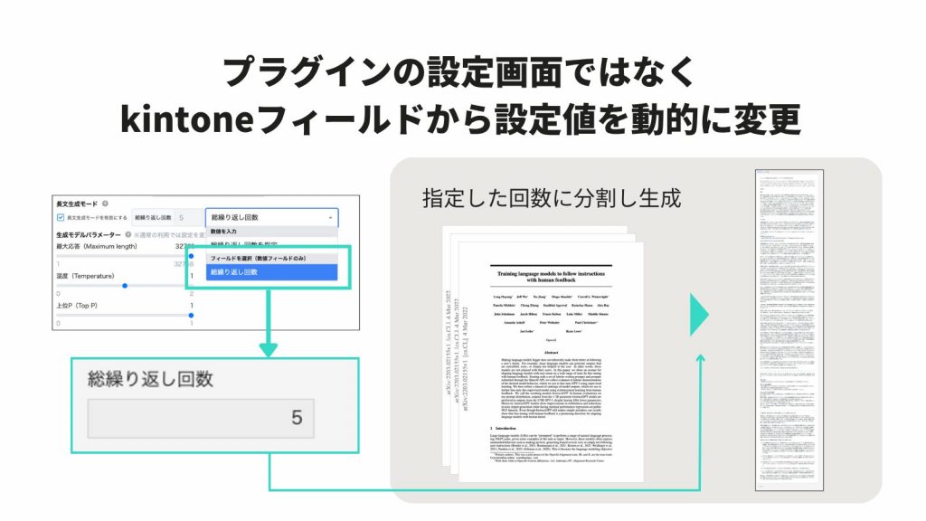 長文生成時の「総繰り返し回数」をkintoneフィールドから設定可能に